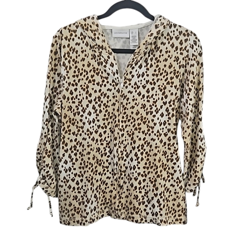 Liz Claiborne Women's Animal Print Jacket Size Large